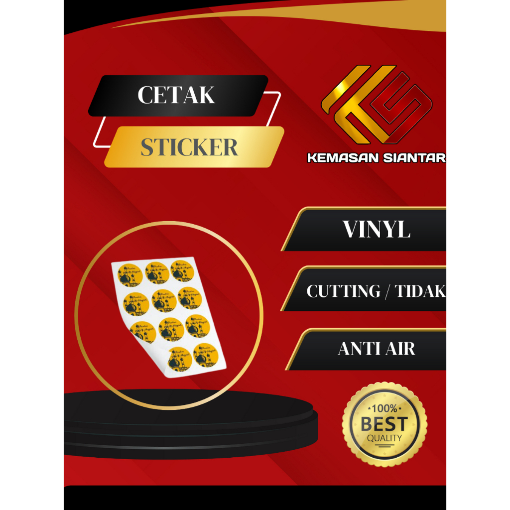 

Cetak Stiker Label Vinyl Print & Cut A3 Tanpa Laminasi