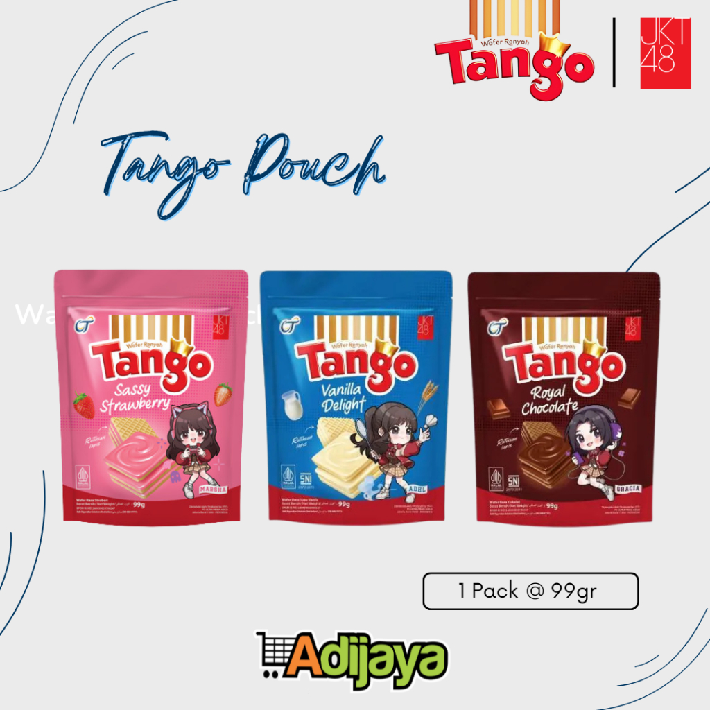 

Wafer Tango Pouch 99gr - Vanilla Chocolate Sassy Strawberry x JKT48 | Special Edition 99G