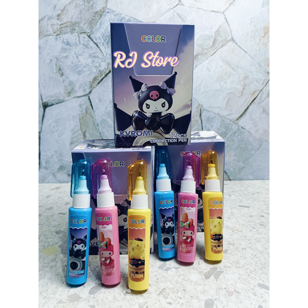 

isi 3-6-12 pcs Tipex Tip Ex Tip-x Tip-Ex Cair Kuromi My Melody