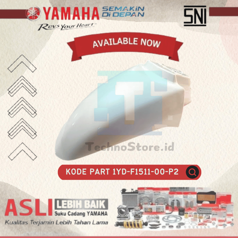 Spakbor Slebor Depan Fino Fi 125 Sporty Premium Putih ORIGINAL YAMAHA 1YD-F1511-00-P2