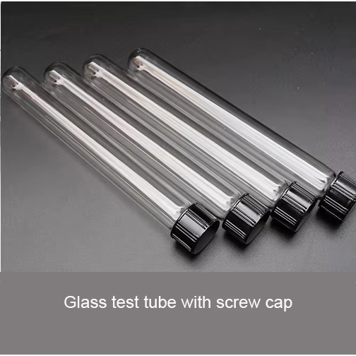 Culture tube Round Bottom Glass Test Tube with Screw Cap 13x100mm 16x150mm 18x180mm 25x200mm