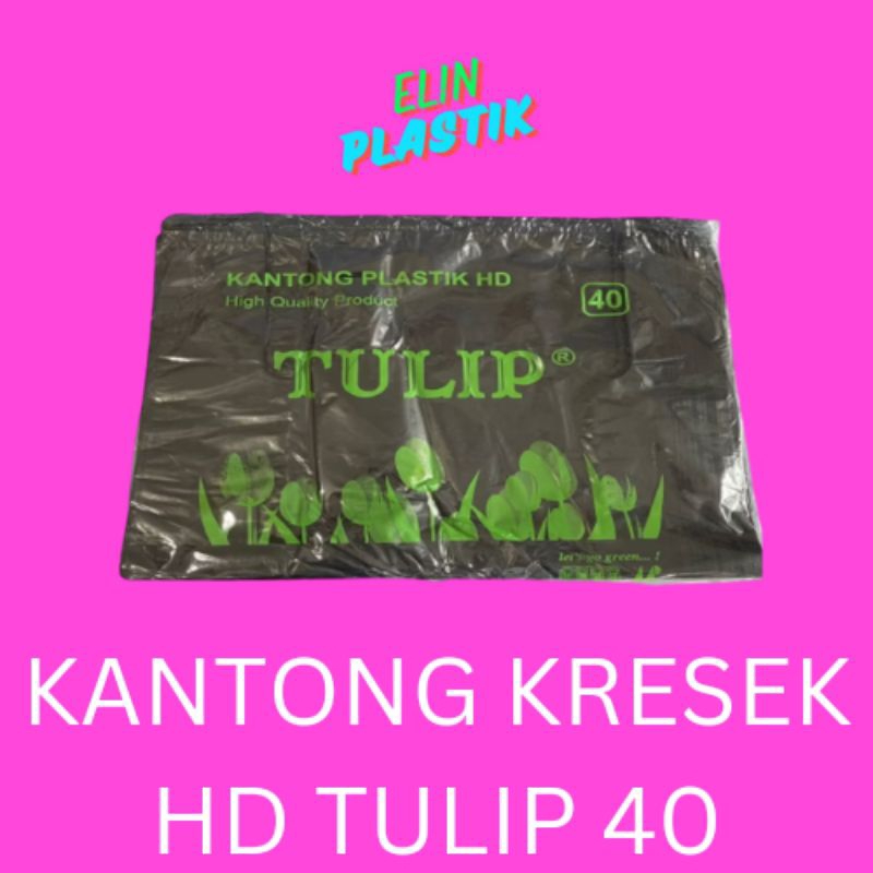 KANTONG PLASTIK KRESEK HD TULIP 40 HITAM