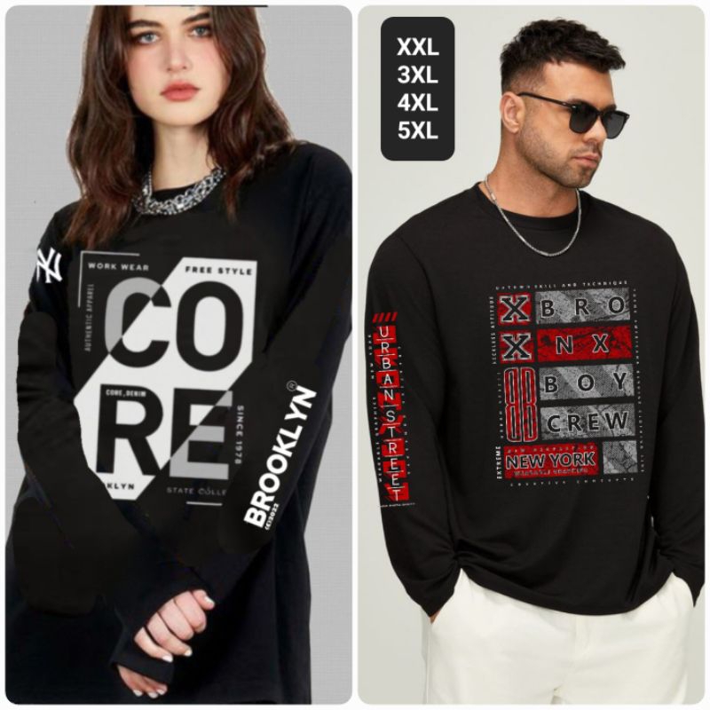 KAOS DISTRO LENGAN PANJANG JUMBO PRIA DAN WANITA 3XL.4XL.5XL.6XL