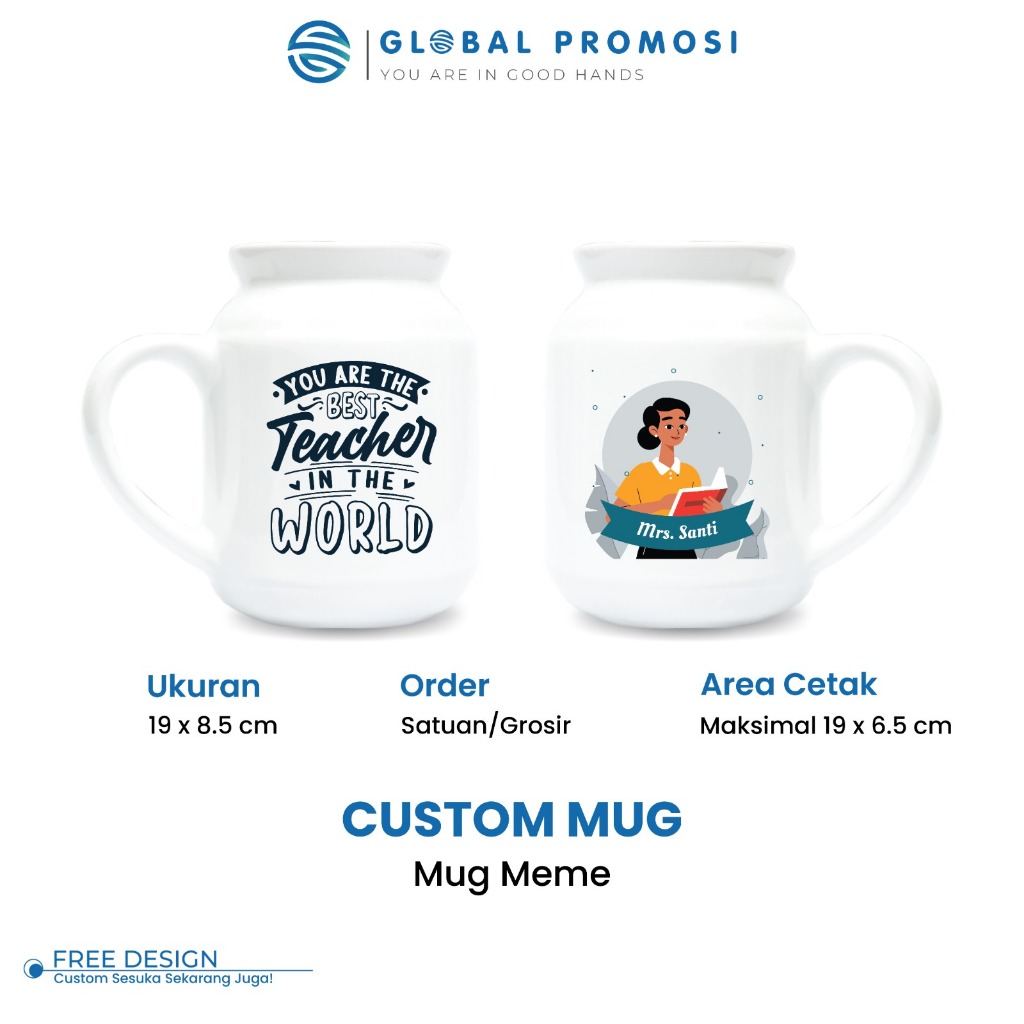 Souvenir Custom Mug Meme Unik Tema Guru Hadiah Kado / Hari Guru Khusus Ekspedisi