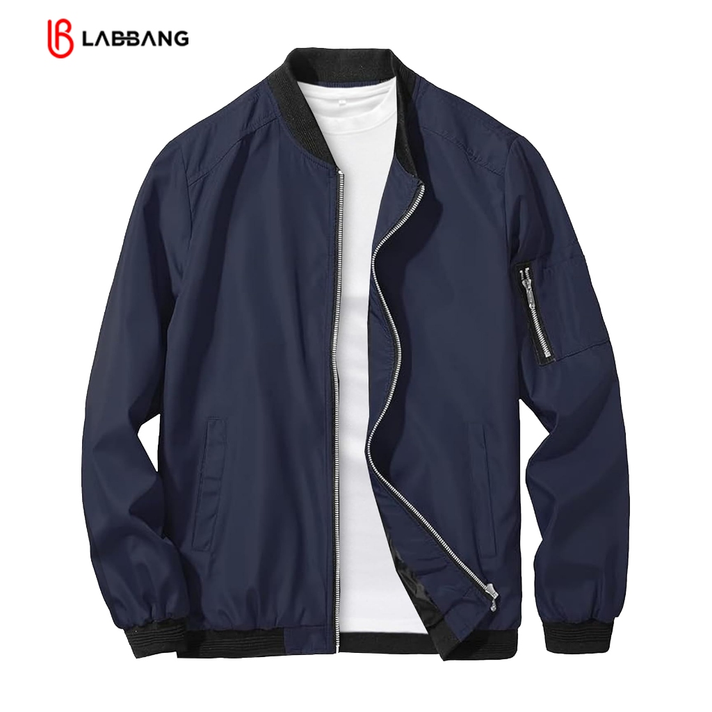 LABBANG Jacket Bomber Bolak Balik Parasut Navy Unisex Pria Wanita