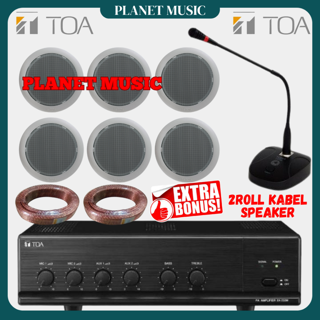 Paket Speaker Ceiling / Plafon TOA (6 Speaker)