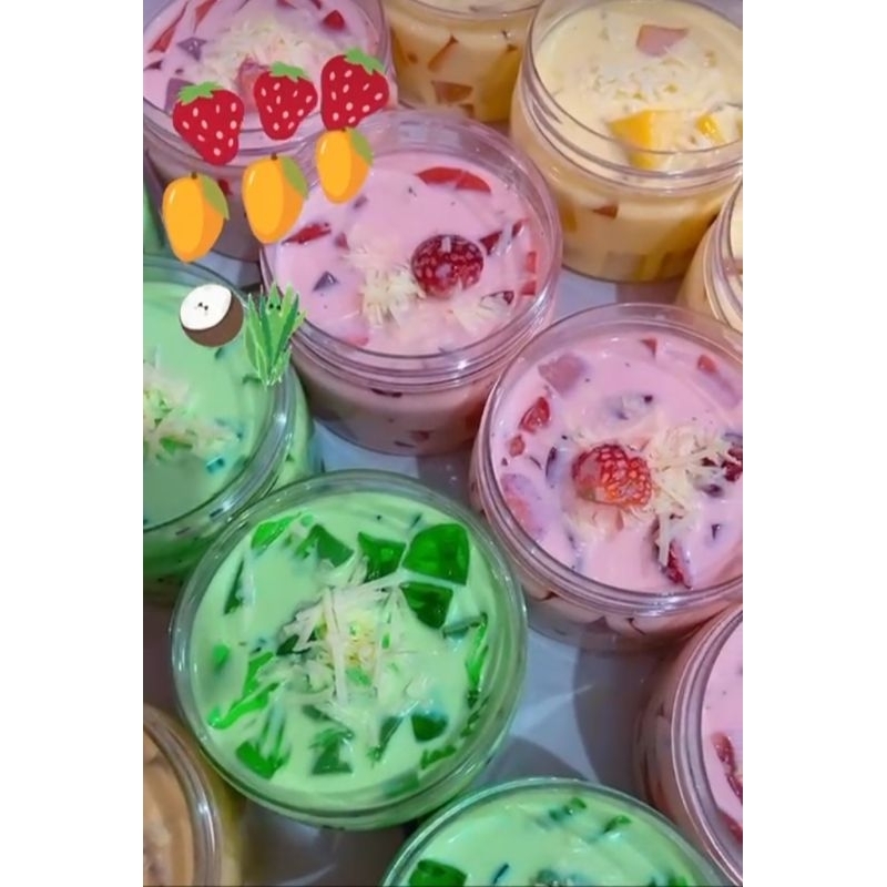 

sago mango, sago strawberry, buko pandan