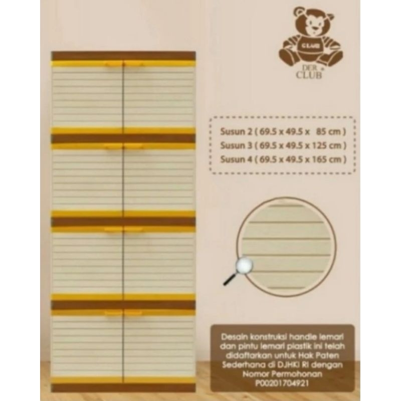 LEMARI PLASTIK BESAR LEMARI PAKAIAN CLUB 4 SUSUN LEMARI PLASTIK JUMBO MERK CLUB 4 SUSUN