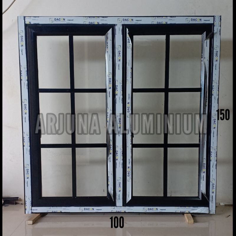 Jendela Aluminium Gandeng Ornamen 150x100