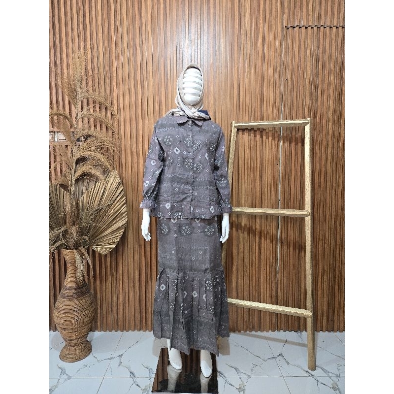 One set jumputan | kemeja setelan rok jumputan handmade