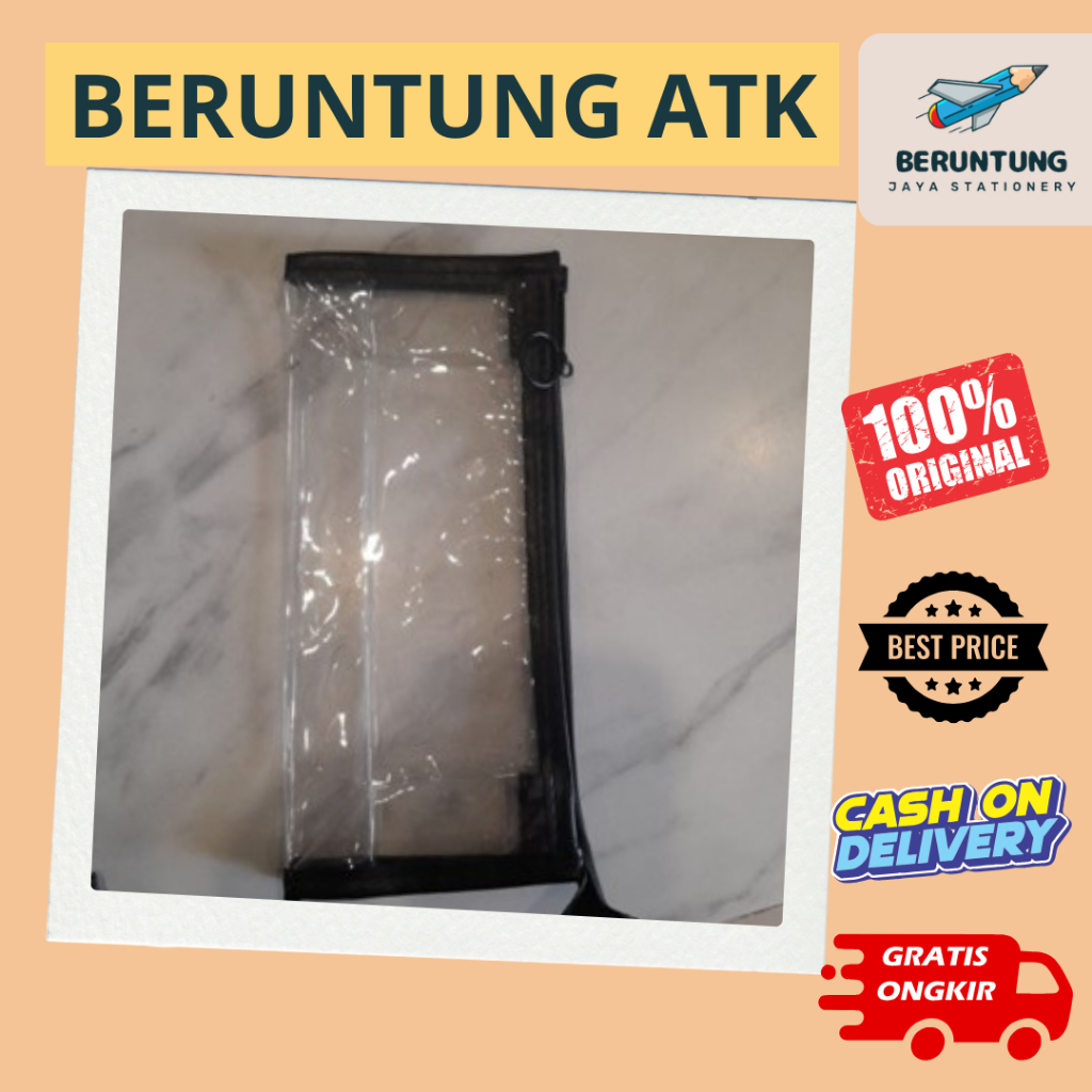 

Kotak Pensil Transparan Zipper