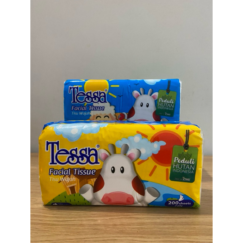 Tissue Tessa 200 sheet 2 ply, Facial Tissue