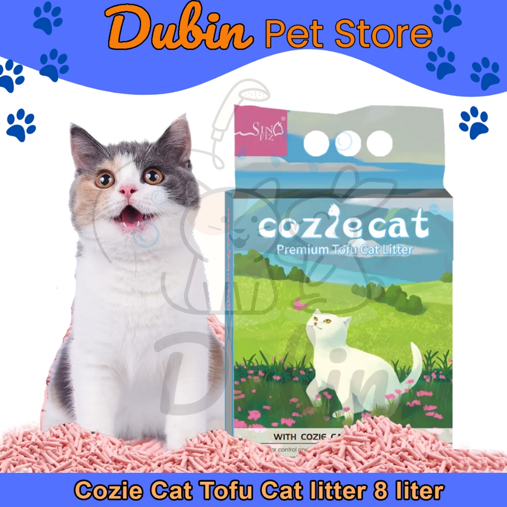 Cozie Cat Tofu/Soya Cat Litter 8 liter | pasir kucing cozie cat soya/tofu gumpal wangi