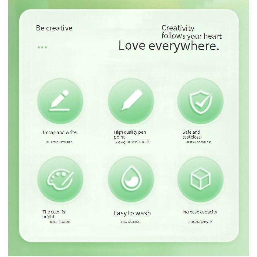 

D3W! 12 Colors Pen Akrilik Marker Warna Cepat Kering Tahan Air / Spidol Acrylic Painter / Menggambar