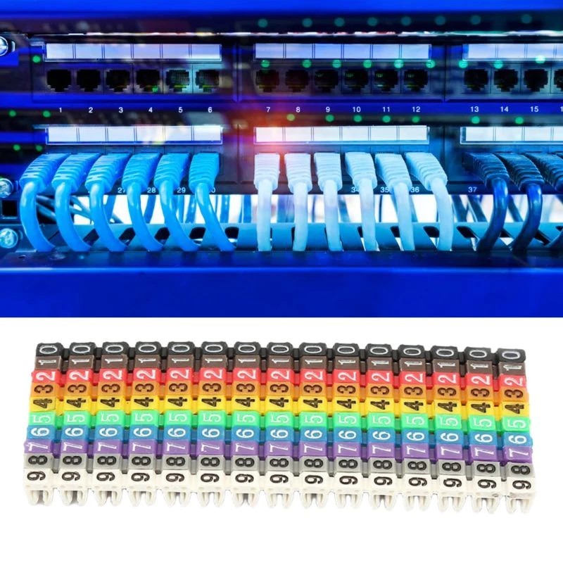 

100pcs Label Kabel Cable Markers Tag /Number Tag Label Colorful Cable Ukuran Nomor Angka 2,5 mm / Marker Number Tag Label