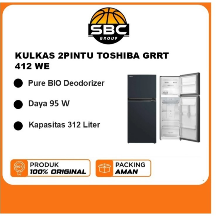 KULKAS 2 PINTU TOSHIBA GRRT 412 WE