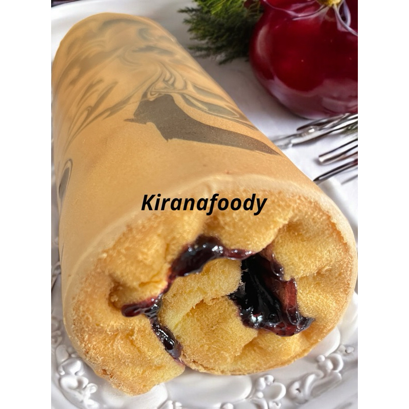 

rollcake vanilla bluberry
