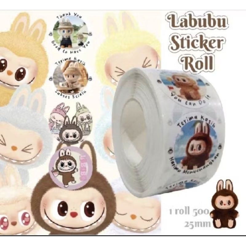 

Stiker Label Thank You / Stiker Roll (500 Pcs) / Stiker Ucapan Label Bulat Colorfull LABUBU/sticker kartun 500 pcs