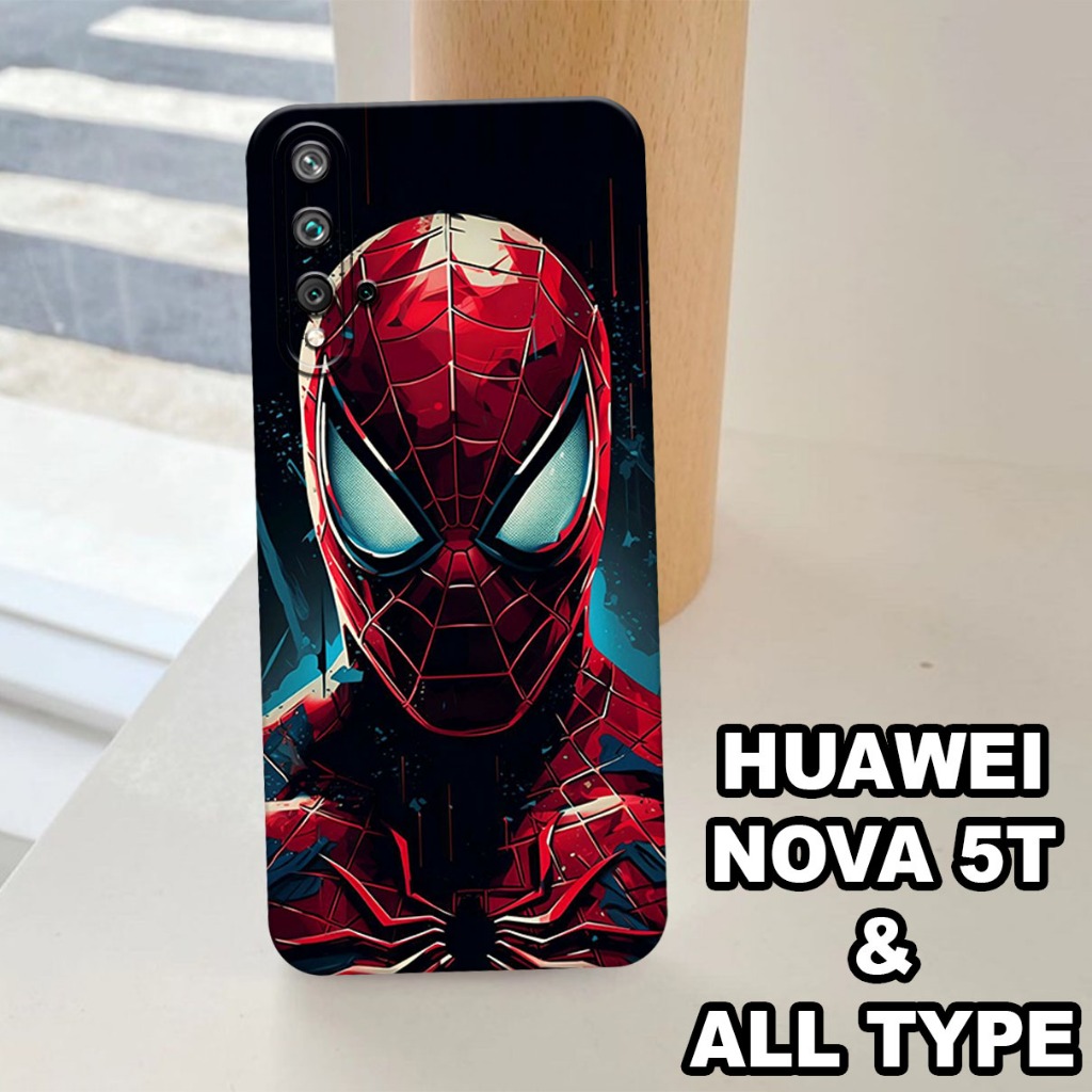 G53 - Silikon HUAWEI NOVA 5T - Softcase pro camera HUAWEI NOVA 5T - Motif SPIDERMAN - Bahan  Karet L