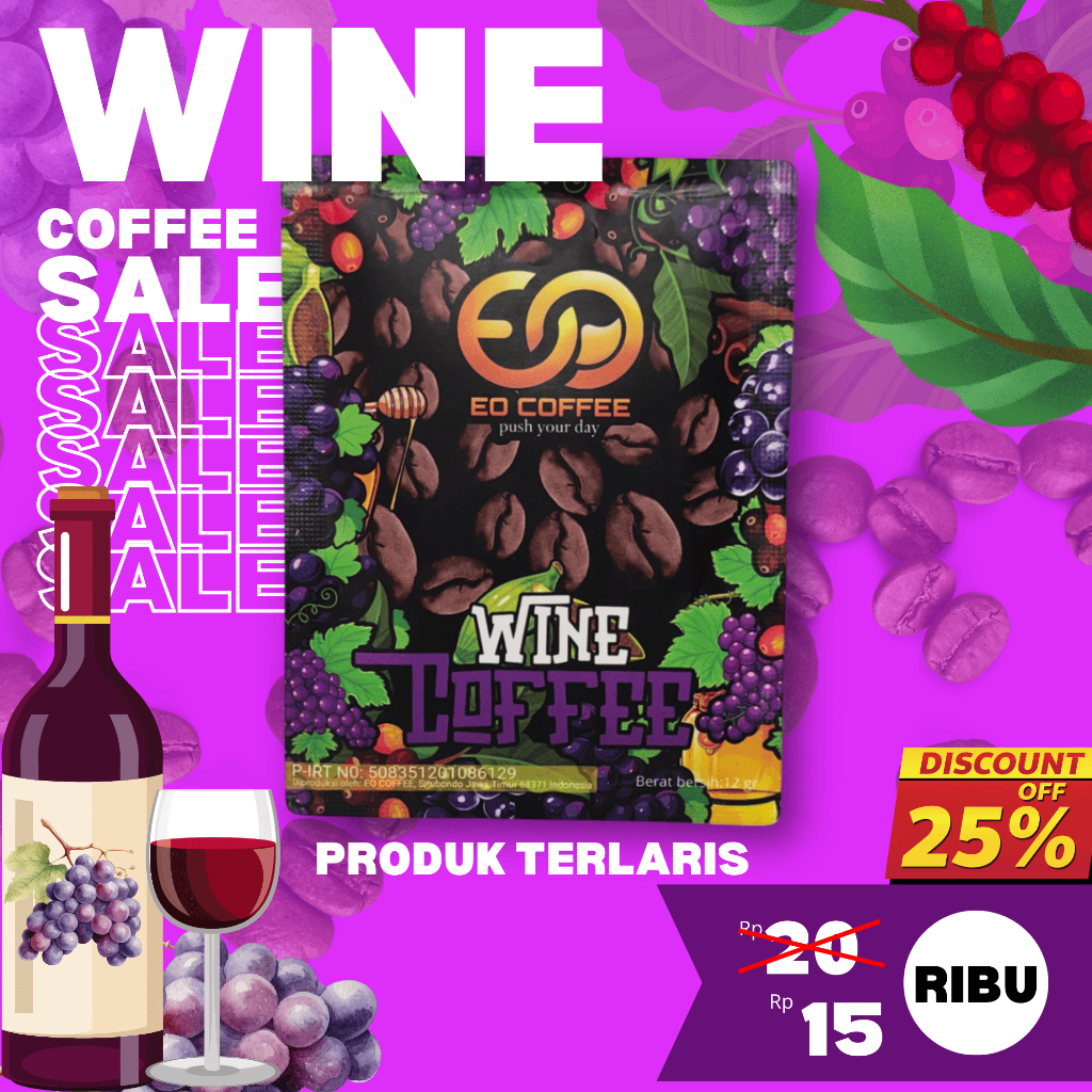

Wishkey Wine Grapes Coffee Robusta Kopi Robusta Sachet Rasa Anggur 12g Drip Bag kopi Tanpa Ampas