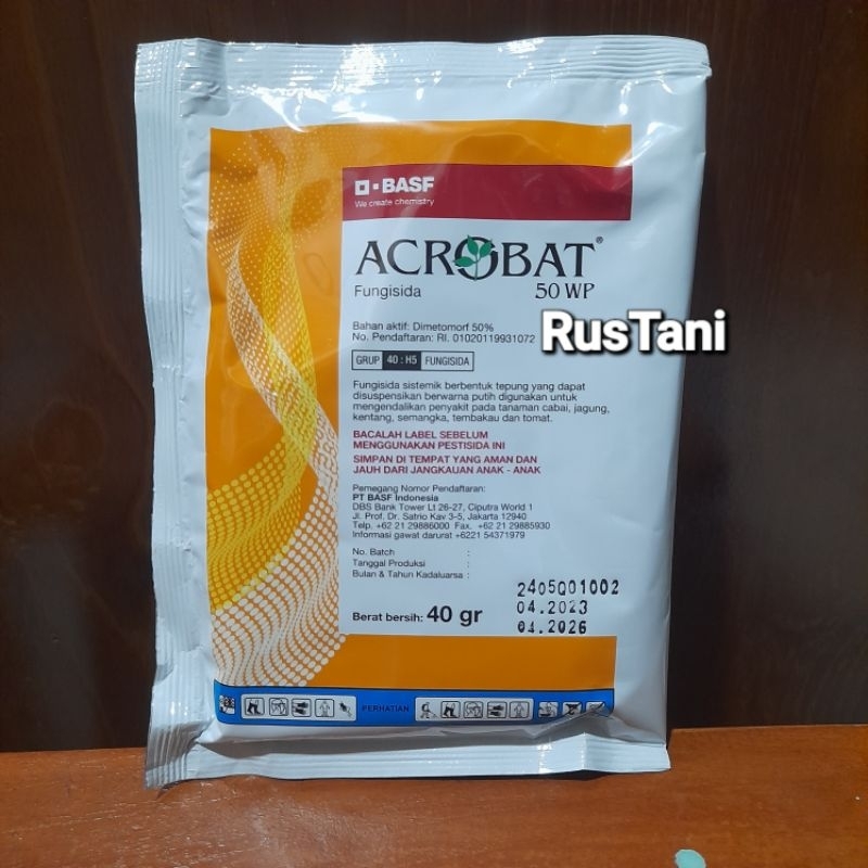 Fungisida Sistemik ACROBAT 50WP 40Gr Bahan aktif : DIMETOMORF 50%