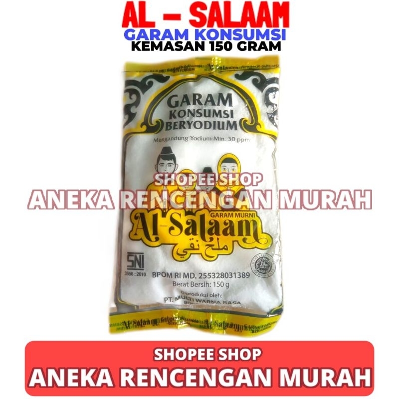 

Al Salaam Garam/Dapur Konsumsi 150 Gram