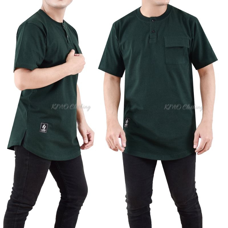 Baju Koko Kaos Kurta Pakistan Muslim Pria Lengan Pendek Saku Depan