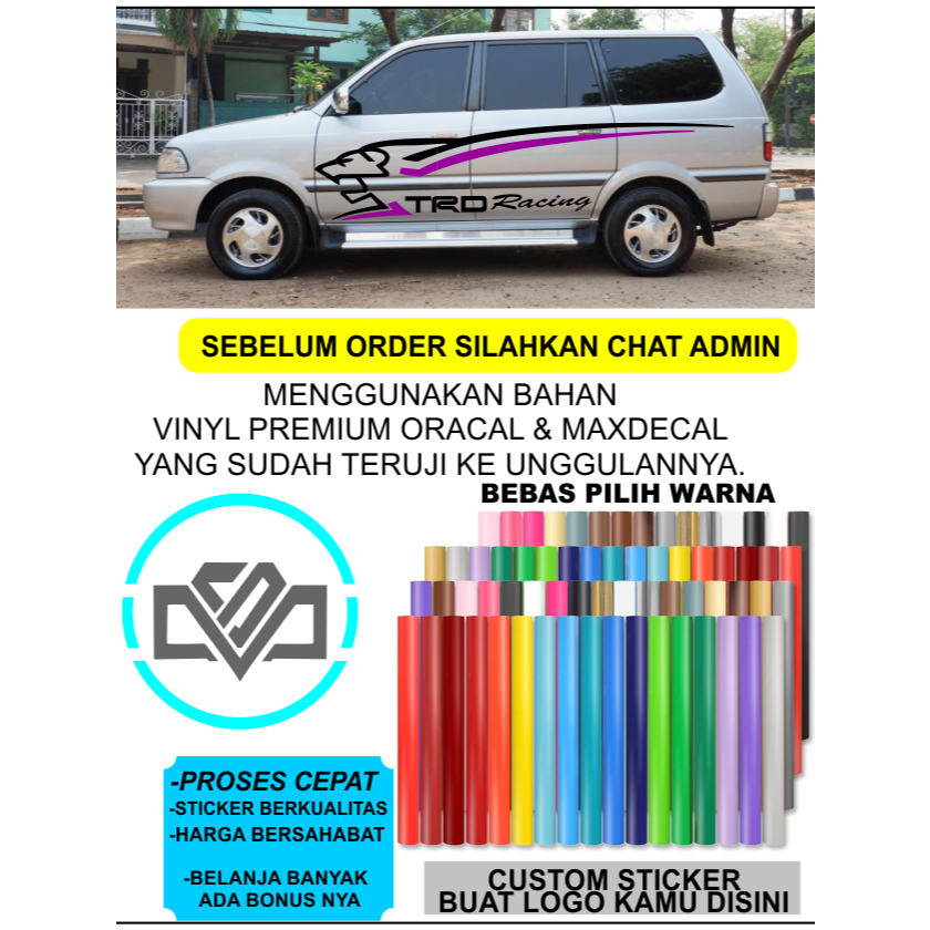 harga 1 set kanan & kiri stiker Toyota  kijang grand extra 1.5/ stiker kijang grand 1.5  CLUB Indone