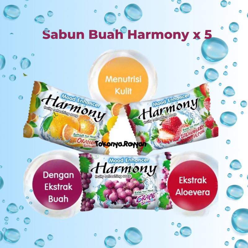 Sabun Batang Harmony Buah Melon Stoberi Anggur Jeruk Segar 70gr