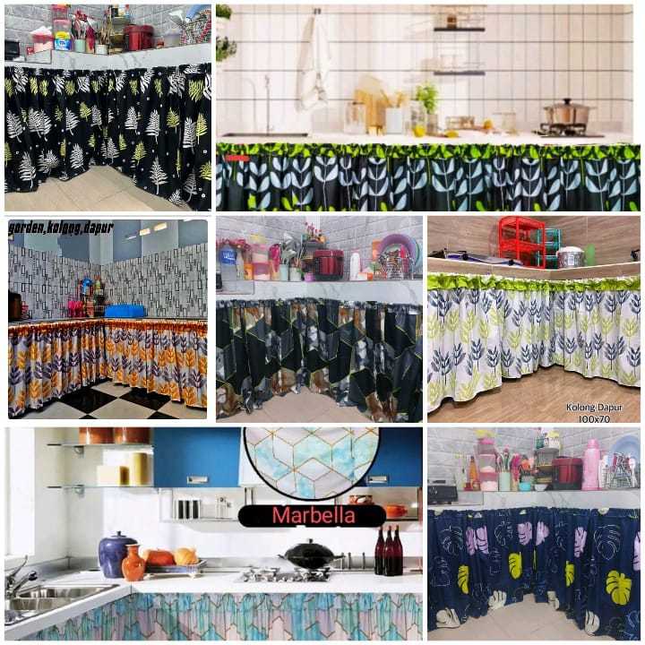 Gorden kolong dapur | Gordeng kolong meja dapur | Gorden dapur bawah kompor