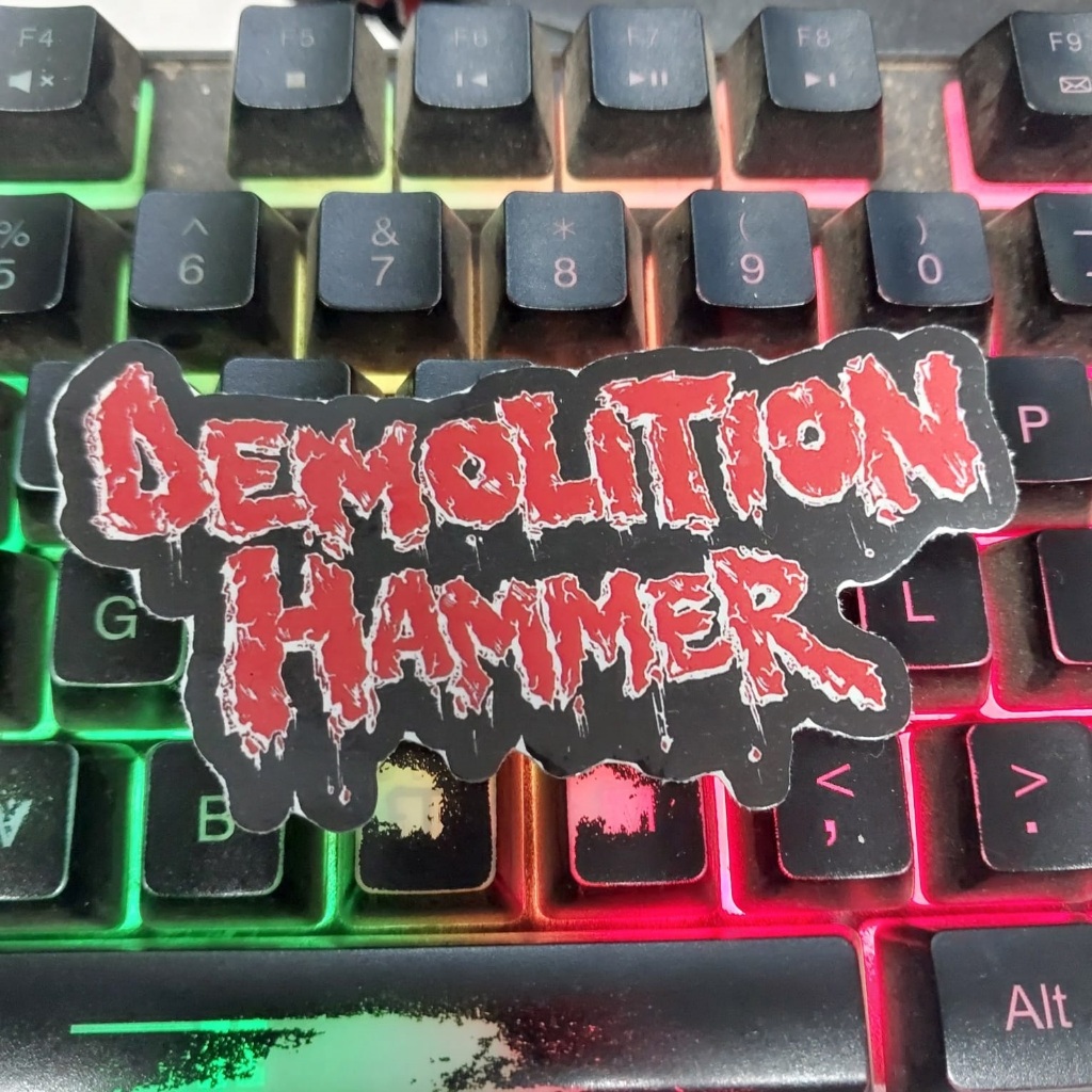 

STIKER DEMOLITION HAMMER - Sticker Logo Band Death Metal - Stiker hp laptop helm anti air