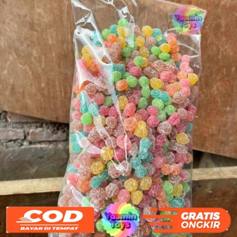 

1kg permen fruity warna warni permen keras