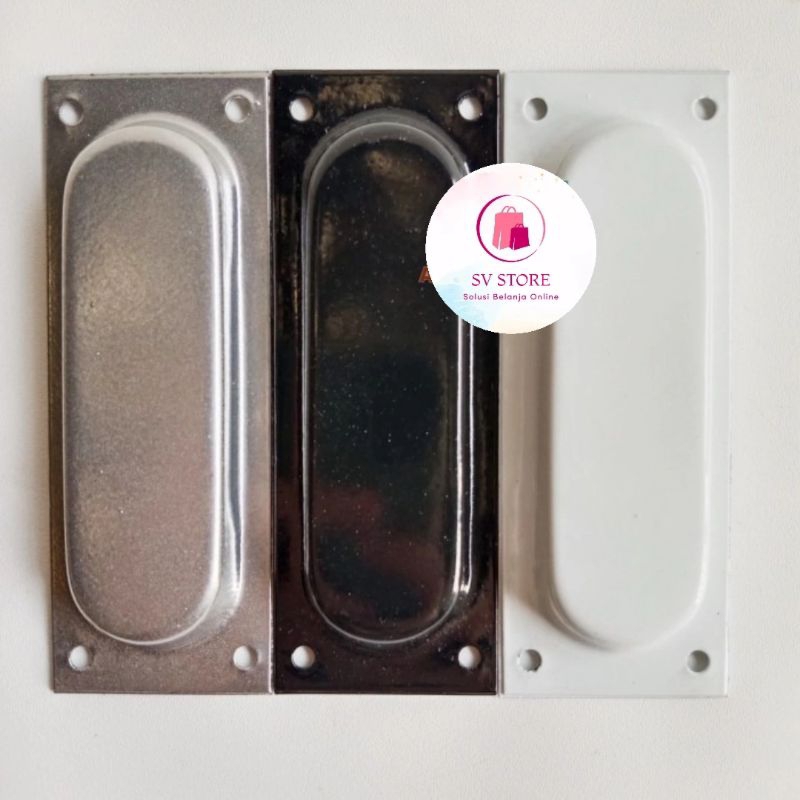Tarikan Pintu Geser / Tarikan Tanam / Tarikan Lemari / Tarikan Tanam Mini 12cm - OvalPutih