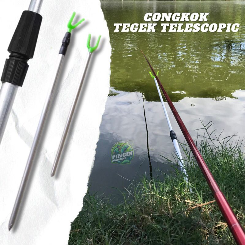 Cagak Congkok Penyangga Joran Tegek Telescopic Aluminium 120 Cm