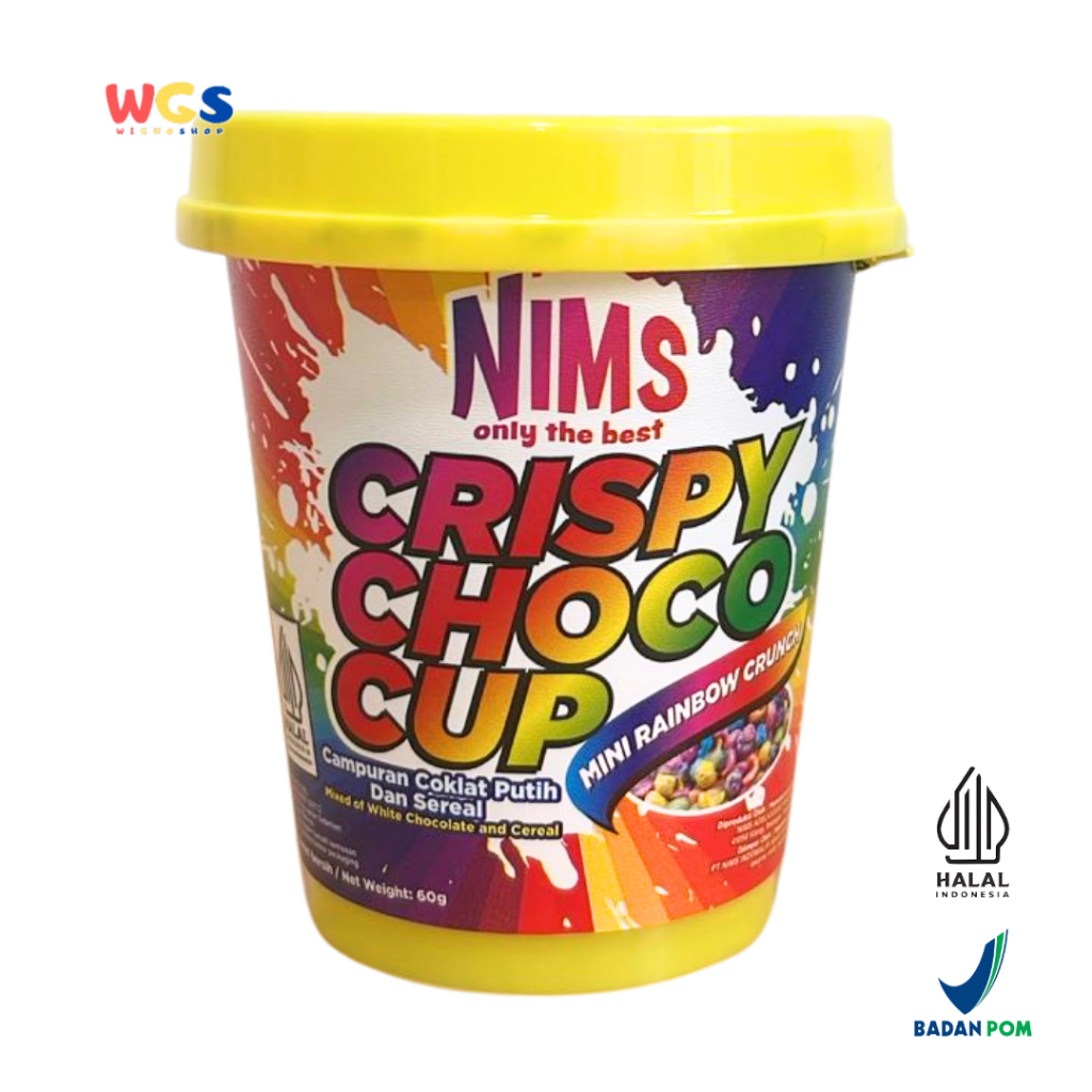 

NIMS Only The Best Crispy Choco Cup Mini Rainbow Crunch With White Chocolate 60g - Coklat Putih dan Sereal