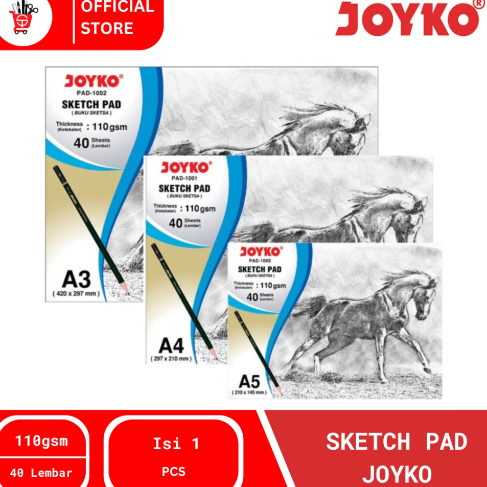 

Langsung Beli Buku Gambar Sketch Pad Joyko A5 A4 A3 1 PCS
