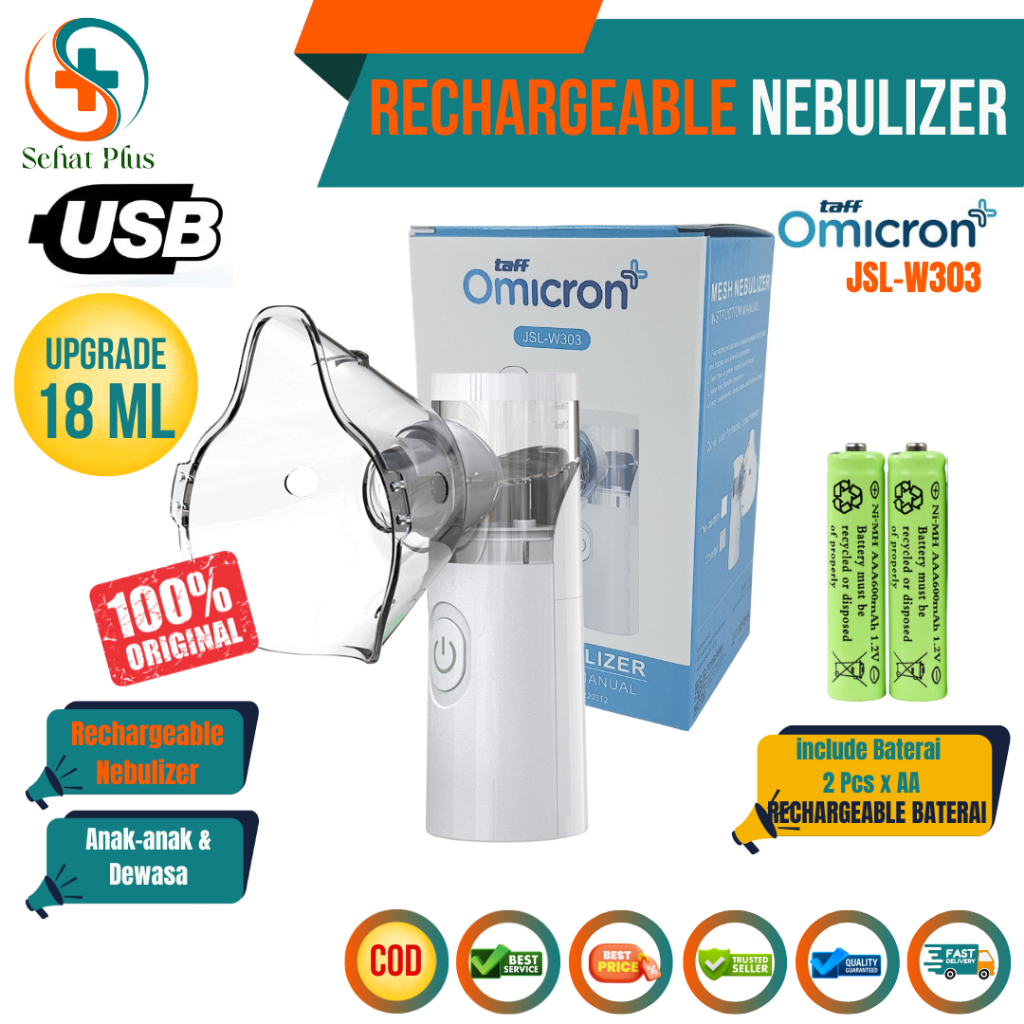Alat Nebulizer Uap Portable Rechargeable Untuk Anak Batuk Pilek Uap Sesak Nafas Ventolin Nebulizer