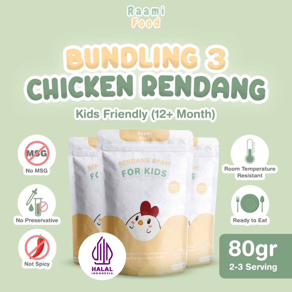 

Raami Food - Paket Bertiga Rendang Ayam Suwir TIDAK PEDAS NO MSG