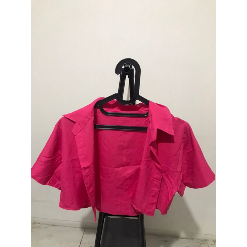 Cardigan crop fuschia