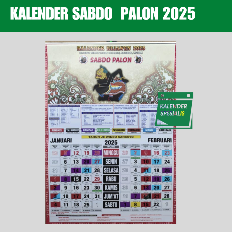 

PROMO KALENDER SABDO PALON TERBARU - KALENDER PRIMBON JAWA BEST SELLER