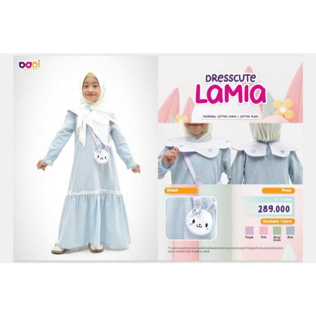 Dresscute Lamia | Gamis Anak Perempuan | Dress Anak Perempuan | Gamis Anak 3-6 tahun | Dress Anak 3-
