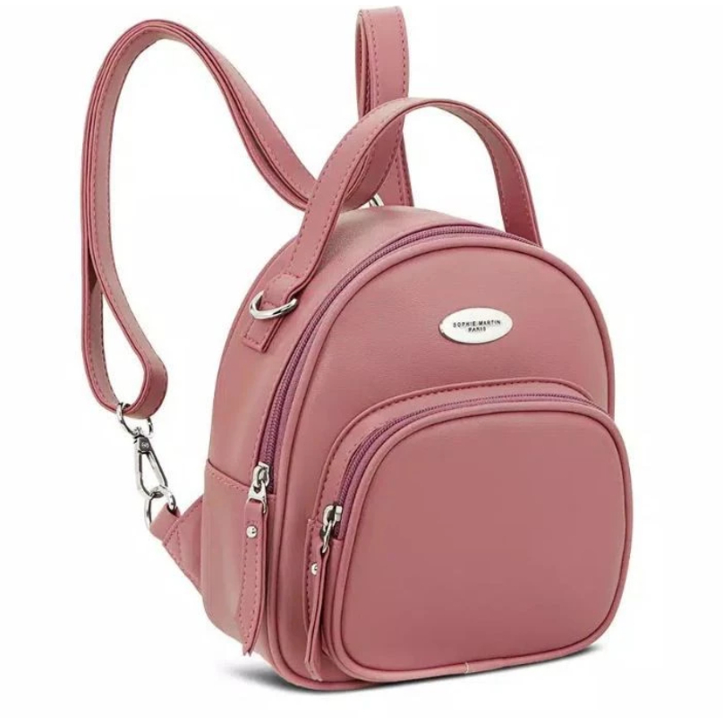 TAS HALINKA BLACK / PINK RANSEL 2 GAYA SOPHIE MARTIN PROMO WOMAN BAG BACKPACK BISA SELEMPANG