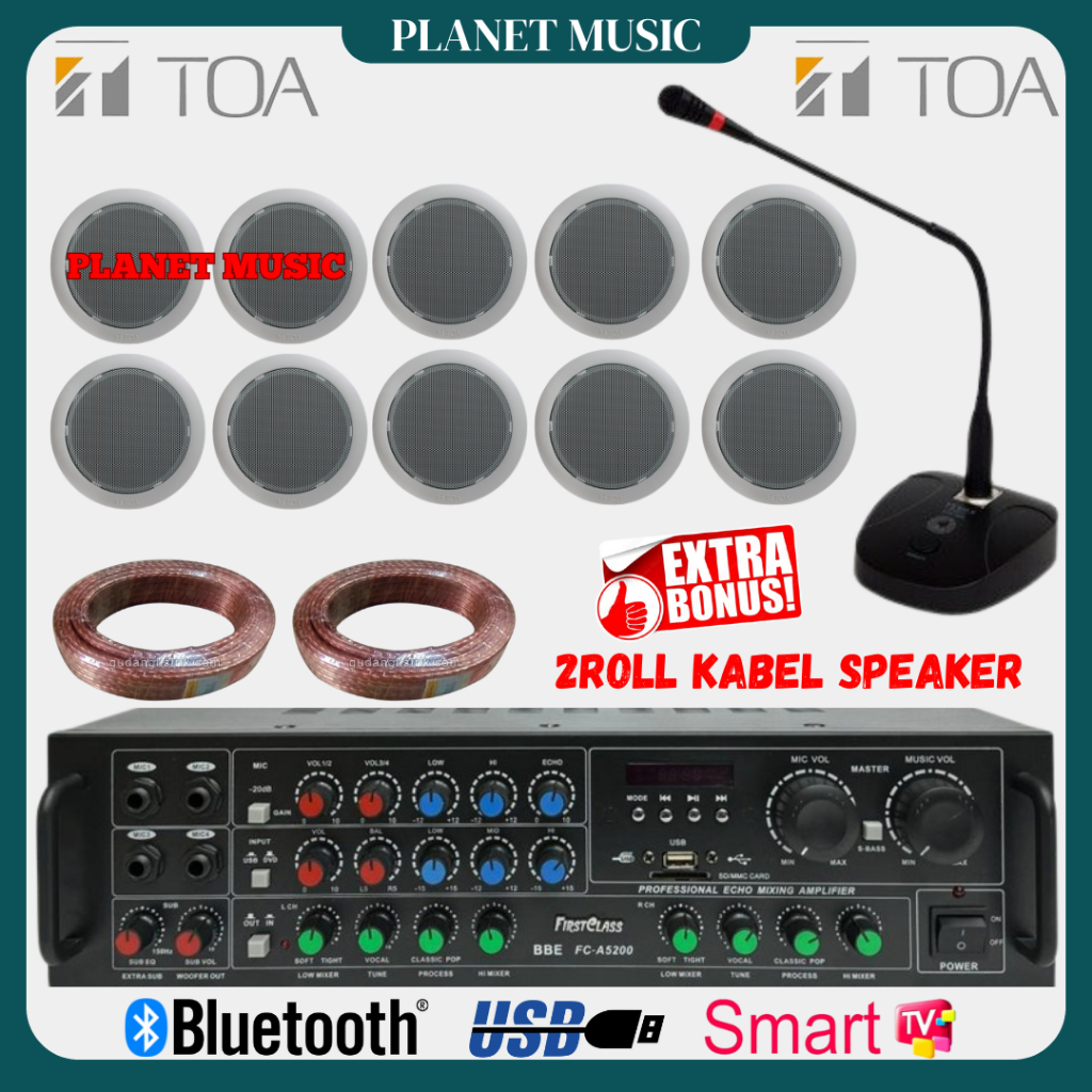 Paket Speaker Ceiling TOA Indoor / Speaker Ceiling / Plafon TOA ( 10 Speaker )