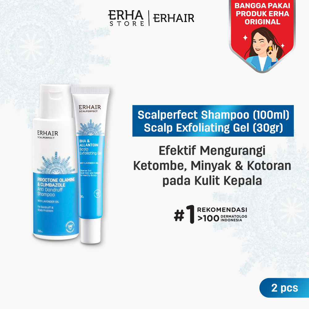 ERHAIR Bundle ERHAIR Scalperfect Shampoo 100 ml & Scalp Exfoliating Gel 30g - Perawatan Rambut Anti 