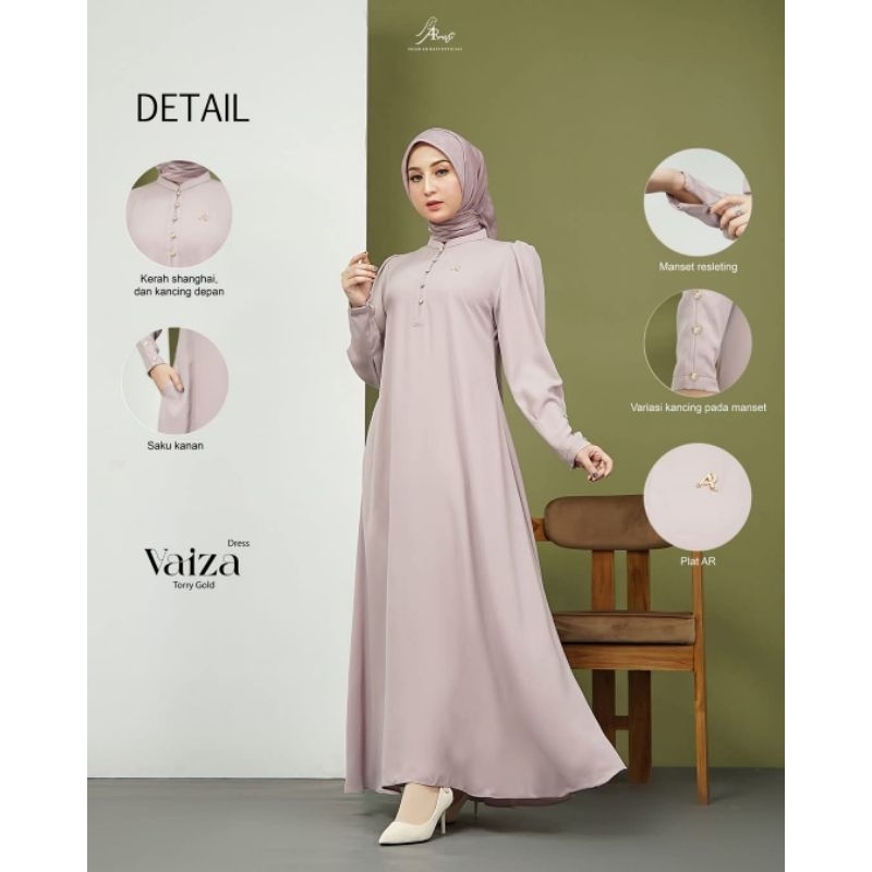 Dress Terbaru AR Rafi - Vaiza Dress - Gamis Polos Simpel Elegant - ORI BY AR RAFI