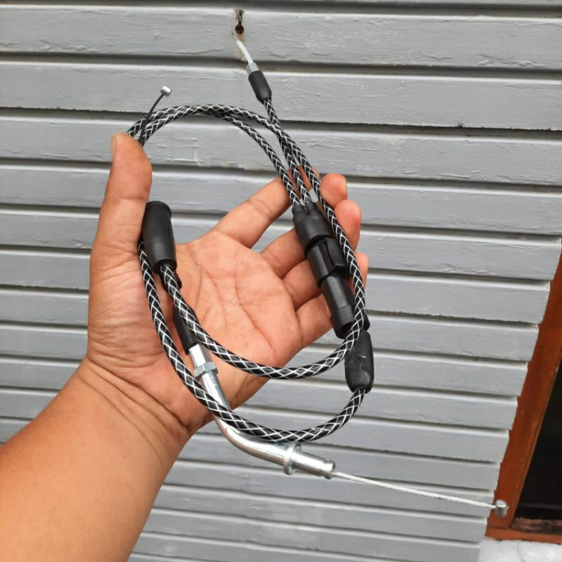 kabel gas spontan rx king 2 cabang karbon pnp  rx king