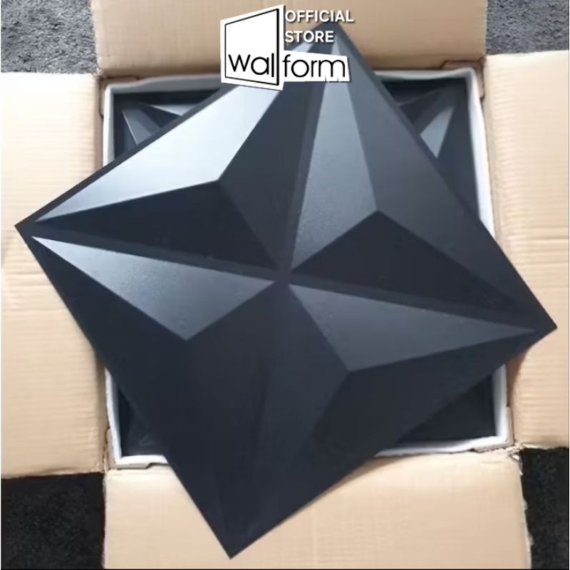 WALLFORM - D003 Black Wall Panel 3D PVC Wallpaper Dinding Wallpanel