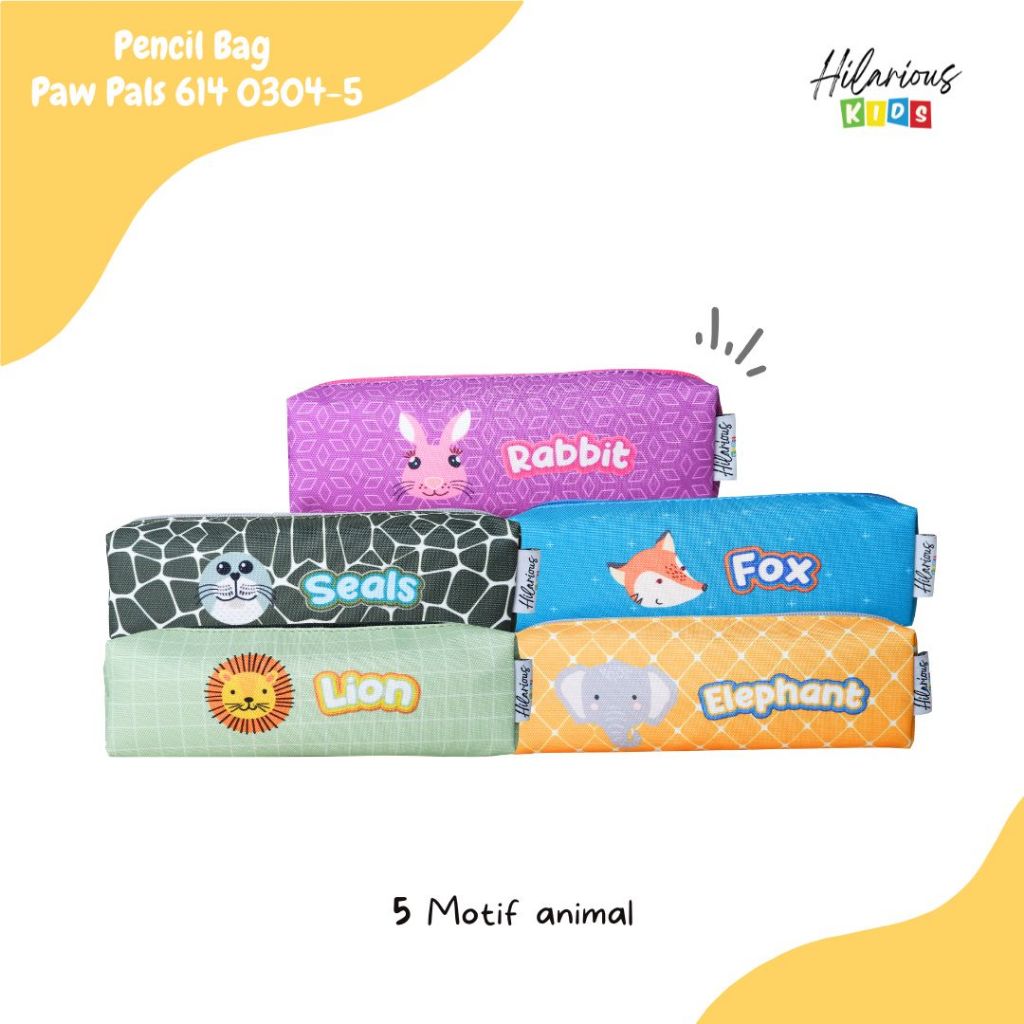 

HILARIOUS KIDS PAW PALS ZOO SERIES / Tempat Pensil Ritsleting Tas Pensil Kartun Anak / Pencil Bag 614 0304-5