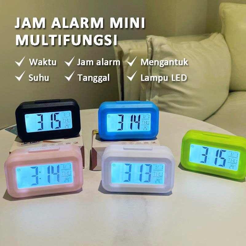 Jam Alarm Digital Mini Smart Clock Waker Jam Meja Digital Minimalis Jam Meja Lucu