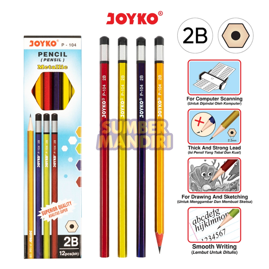 

Pencil Pensil JOYKO P-104 2B Metallic [12 PCS]